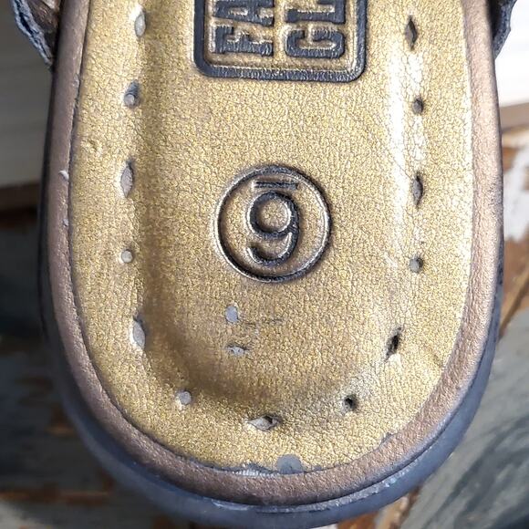 Faded Glory Heeled Mule Booties Bronze Metallic Cowgirl Western Vintage - Picture 8 of 11